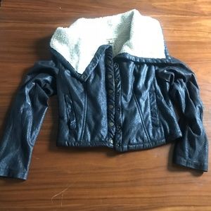 Double Zero Black Fur Collar Jacket